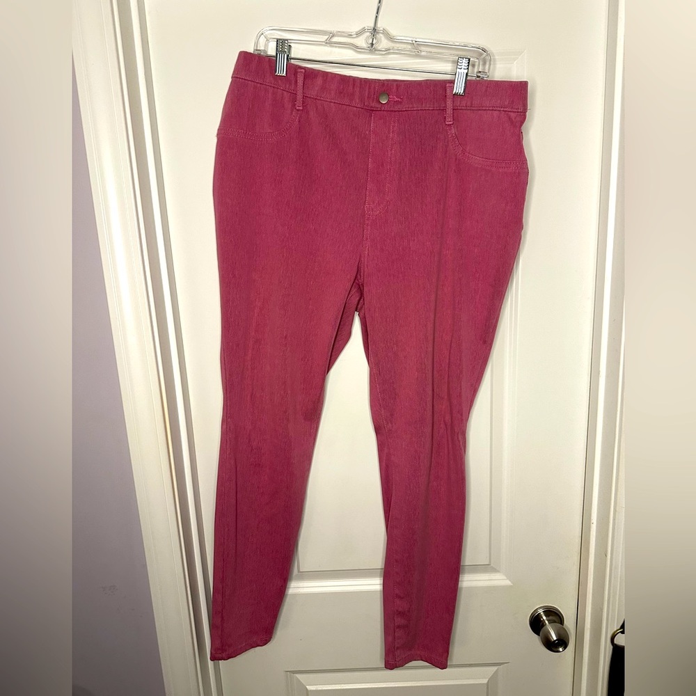 Pinkish purple jeggings, slightly used.